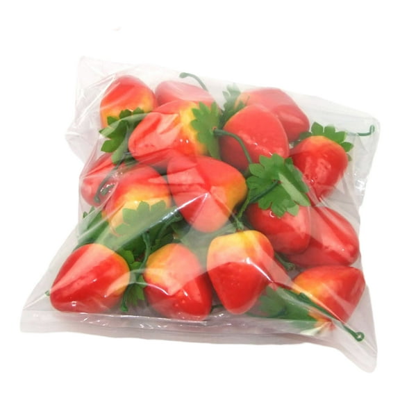 Acahhotxx Foam Fruit, 20pcs Simulation Artificial Fruit Lemon Orange for Restaurant Hotel Home Garden Wedding Kitchen Decoration Photo Props - Strawberry