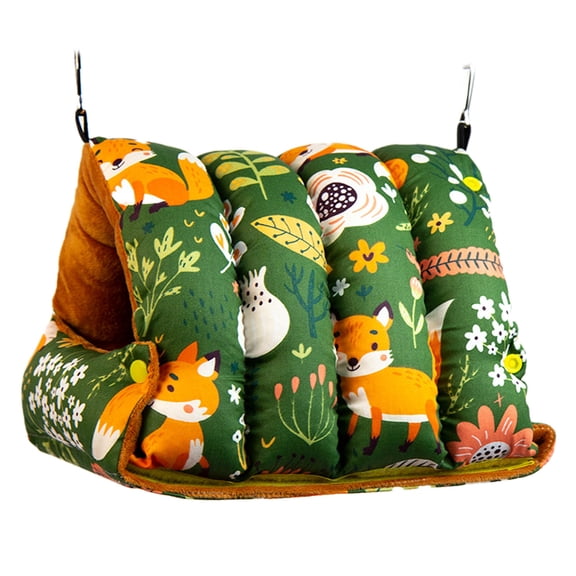 Acahhotxx Hamster House, Fashion Pet Bird Parrot Cages Warm Hammock Tent Bed Hanging Cave for Sleeping Small Bird Cage Accessories Bird House - Green - L