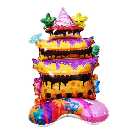 Acahhotxx Happy Birthday Aluminum Foil Balloon Standing Base Cupcake Aluminum Foil Balloon For Birthday Anniversary