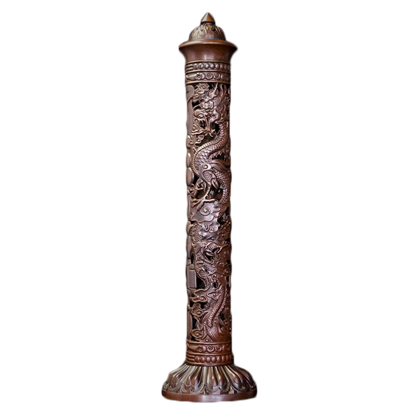 Acahhotxx Incense Holder, Antique Vintage Vertical Stick for Censer T - Red Copper