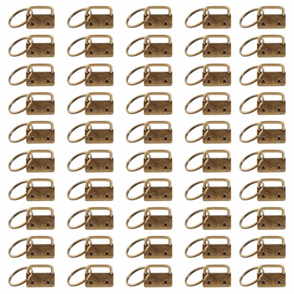 Acahhotxx Key Fob Hardware, 50x Key Hardware 25mm Keychain Split Wristlets Cotton Tail Clip with Key for Key Lanyard Hardware Supplies - Bronze