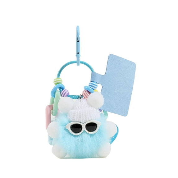 Acahhotxx Monster Keychain, Hair Keychains Bag Charm Dolls Bag Charm Pendants Unique Coal Keychains Bag Hangings - Lake Blue