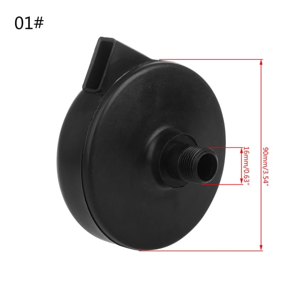 Acahhotxx Noise Silencer, 16/20mm Black Male Threaded Exhaust Noise Muffler Air Filter Co - 16mm
