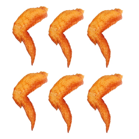 Acahhotxx Pack of 6 Realistic Grilled Chicken Wing Models PVC Crafted Simulation Chicken Wing Ornament for Party Decors