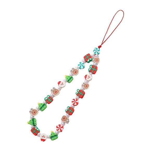 Acahhotxx Phones Straps, Christmas Cellphone Lanyard Bracelet Cell Phone Strap Elegant Colorful Beaded Pendant Anti-Lost Wrist Chain Jewelry