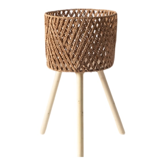 Acahhotxx Plants Rack, Rattans Indoor Plant Stand Handwoven Flowerpots Stool with Legs Floor Planter Basket Rack Plant Shelf for Garden Outdoor - V -Shaped Trumpet