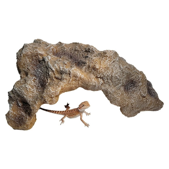 Acahhotxx Reptile Hideout, Fish Hiding Rock Cave Aquarium for Turtle Basking Hide Habitat Shelter Decorations Snake Terrarium Orname