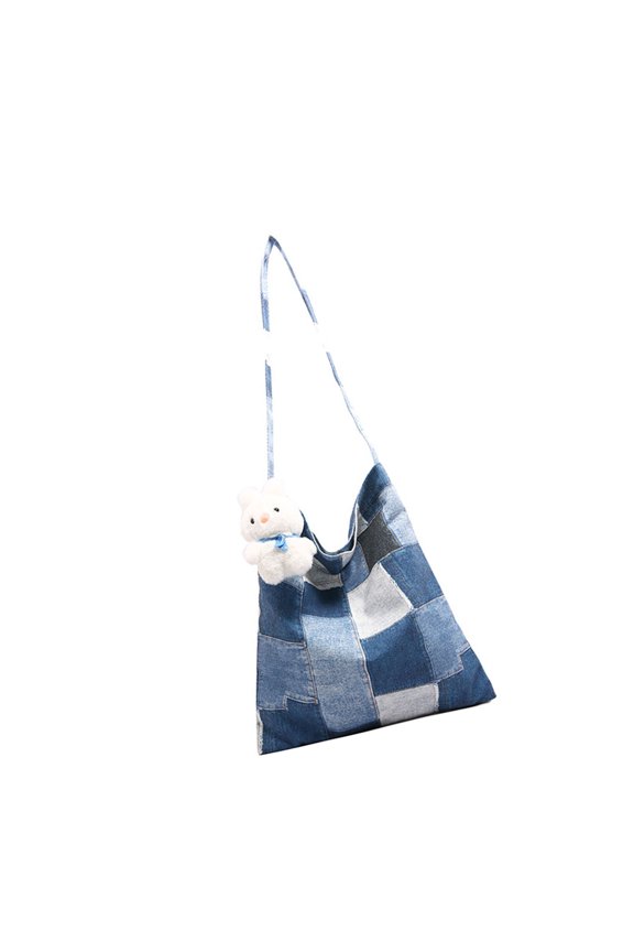 Shoulder Handbag, Retro Canvas Checkered Patchwork Shoulder Bag Large Capacity Work Casual Multifunction Underarm Handbag Purse for Women