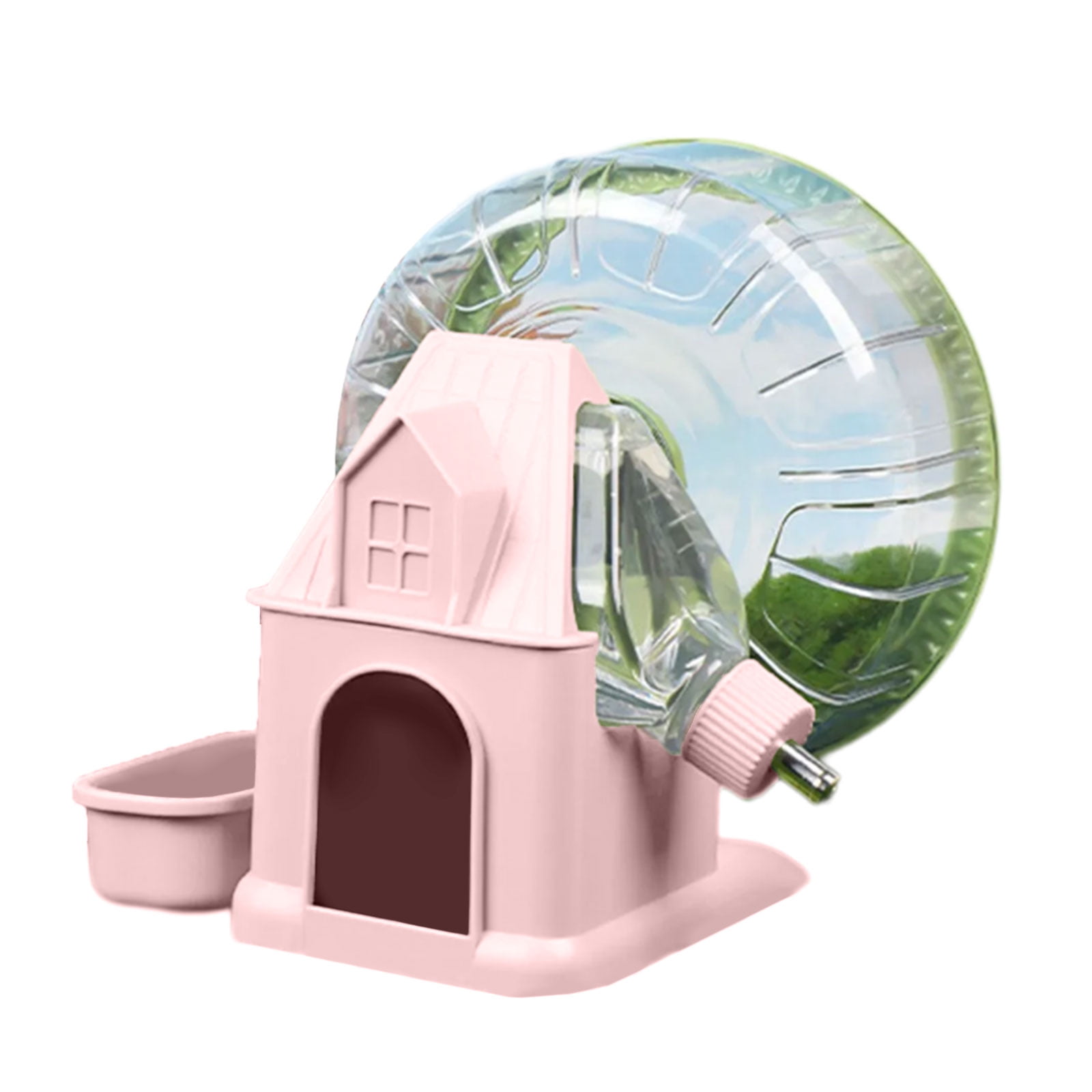 Acahhotxx Silents Hamster Wheel, Silents Hamster Wheel Multifunctional Hamster Wheel Quite Running Spinner Wheel with Water and Food Solution - Light
