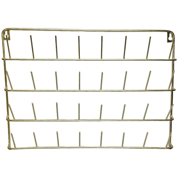 Acahhotxx Storage Rack, Wall Mount Thread Rack for 32 Spools Sewing Thread Storage Organizers Bobbin Holder with Hanging Hook Jewelry Stand - Gold