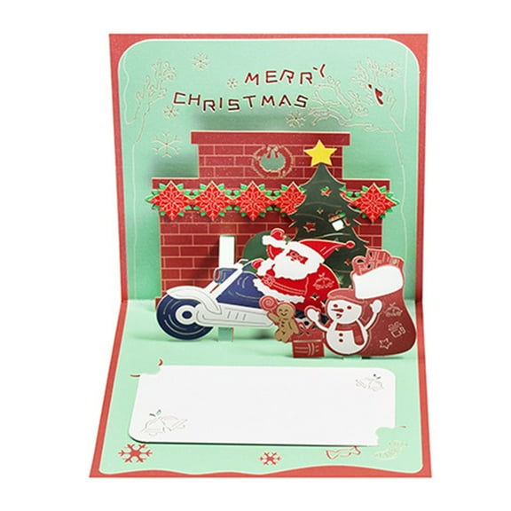 Acahhotxx Thank You Cards, Christmas Greeting Card Kids Winter Holiday Blessing Greeting Cards Envelope New Year Postcard Cards XmasParty - 90 Degree Santa