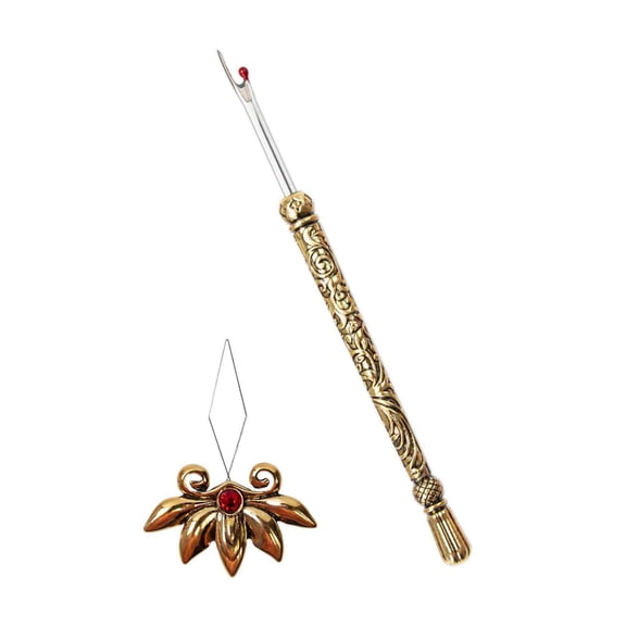 Acahhotxx Thread Unpicker, Seam Unpicker with Needle Threader Insertion Tool, Thread Remover Tool for Hand Quilting Sewing Machine, Needlework - Gold
