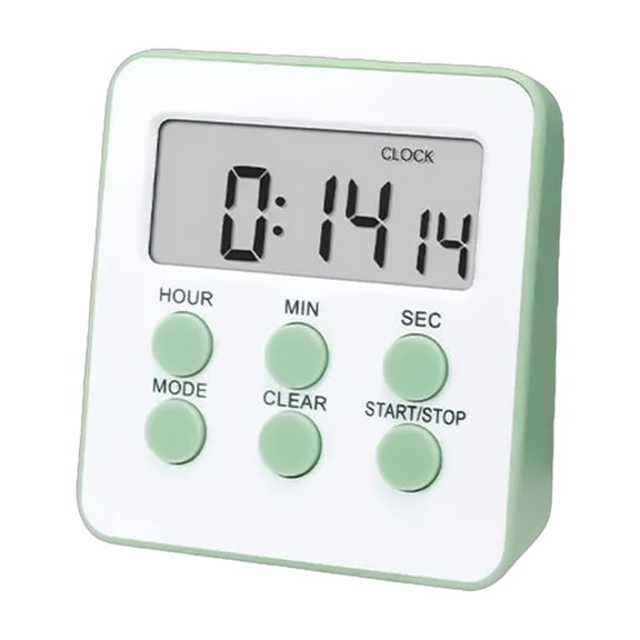 Acahhotxx Timer Clock, with Loud Alarm and LED Display Multifunctional Stopwatch Tool for Cooking Self Discipline Reminder - 228 English Matcha