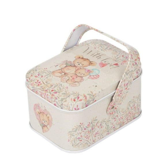 Acahhotxx Vintage Suitcase Storage Tin With Printed Candy Biscuits Wedding Birthday Party Decorative