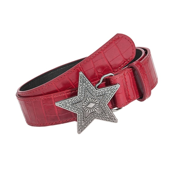 Acahhotxx Waist Belt, Engraved Waist Belt Punk Chain for Cowgirl Carved Star Buckle Retro Star Buckle Waist Chain Belt