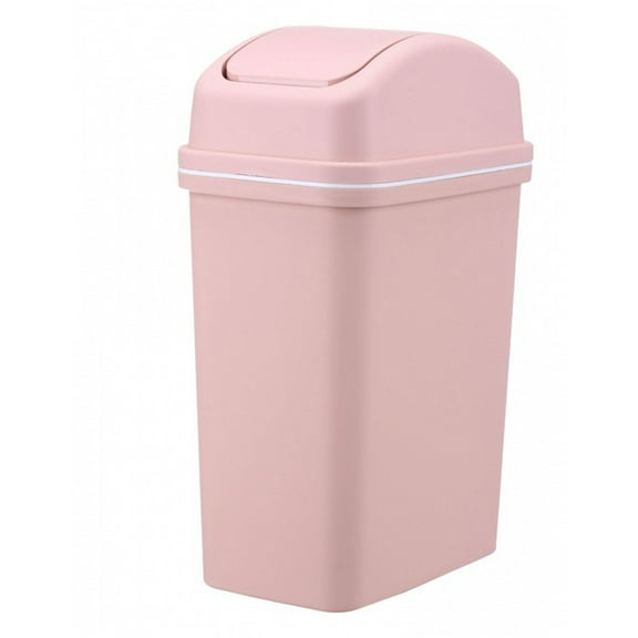 Acahhotxx Waste Bin, Swing Top Bin 10L Waste Disposal Solution Waste Bin with Lid for Home and Office Use Space Saving - Nordic Powder