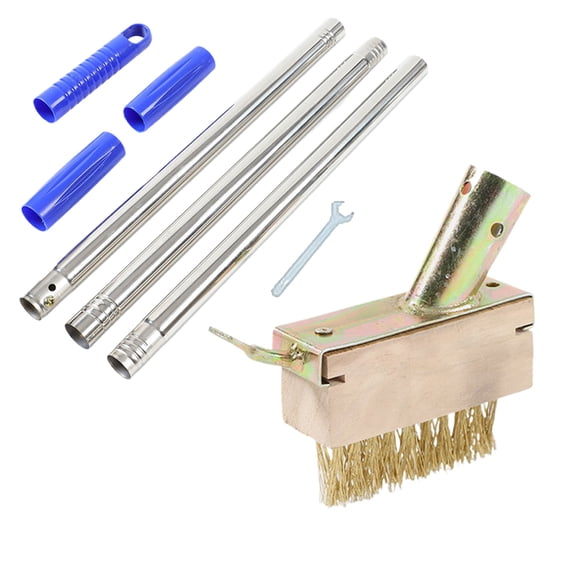 Acahhotxx Weed Remover, Stainless Steel Weed Brush Weeder with Removable Heads for Garden , Adjustable Multiple Poles