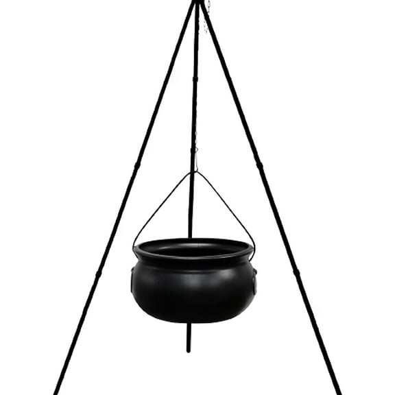 Acahhotxx Witch Cauldron on Tripod with Lights Bowl Candy Bucket Decoration Halloween Party Outdoor Suitable for Home Porch
