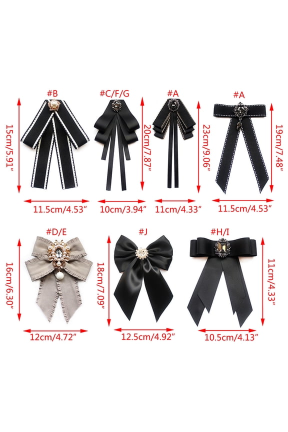 Women Bowtie, Vintage Pre-Tied Neck Tie Brooch Faux Pearl Bow Tie Corsage Wedding Party