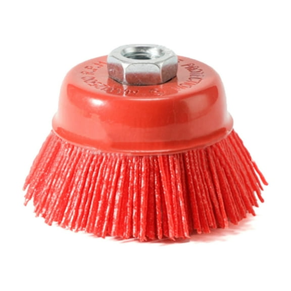 Acahhotxx polish brush, 1PC 100mm M14 Cup Nylon Abrasive Brush Wheel P80 Pile Polymer Abrasive Grinder Tool 3" 4" 5"