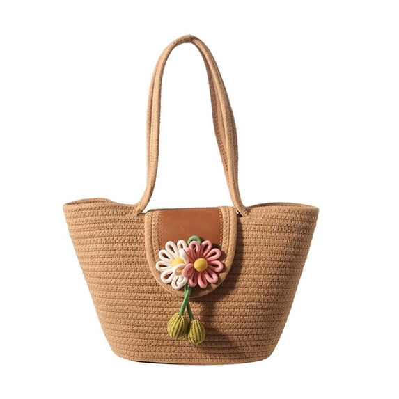 Acahhotxx shoulder handbag, Large Capacity Handwoven Cotton Thread Shoulder Bag Ethnic Handbags for Travel and Vacation