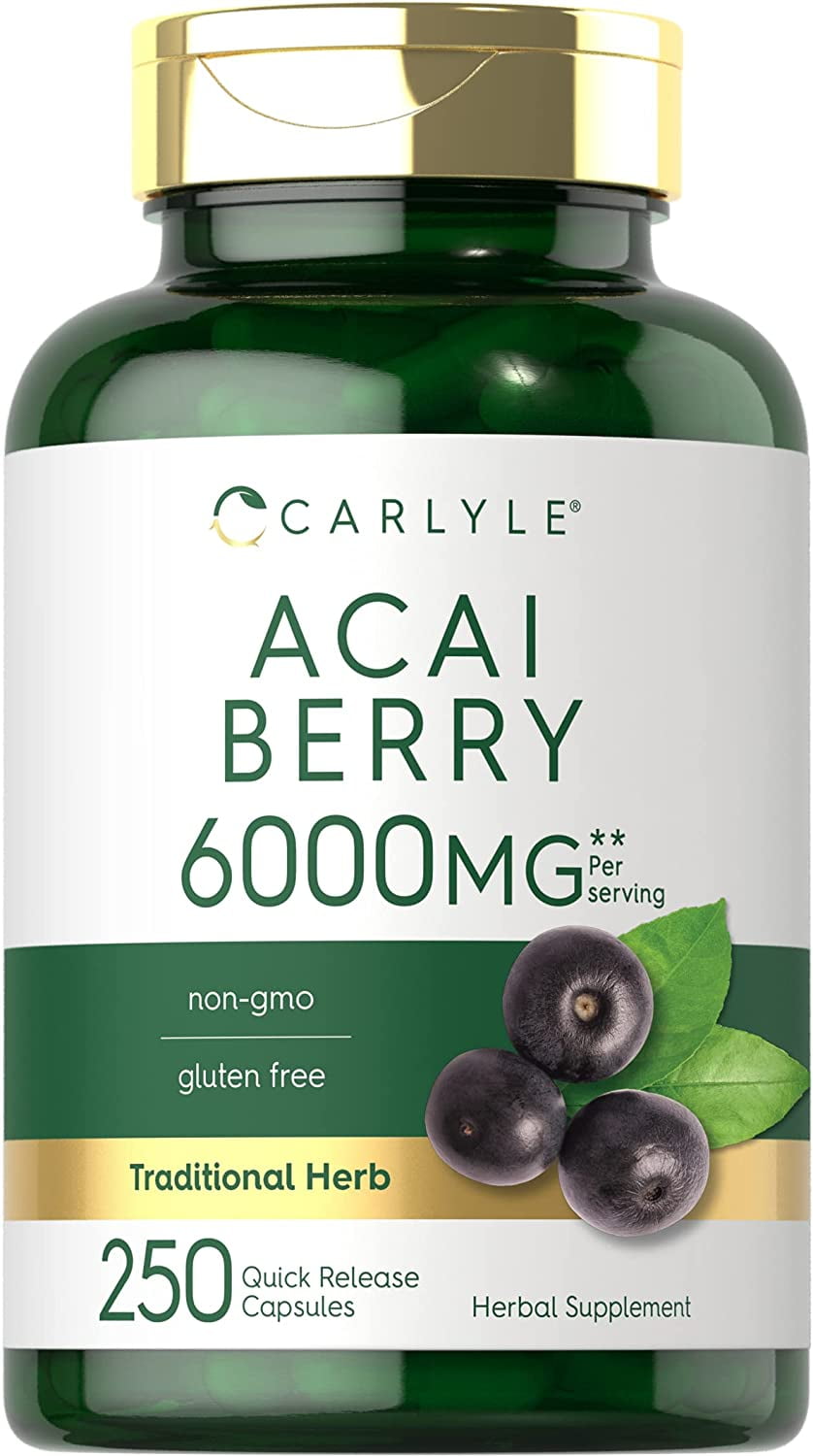 Acai Berry 6000mg | 250 Capsules | Acai Berry Extract for Men and Women | by Carlyle