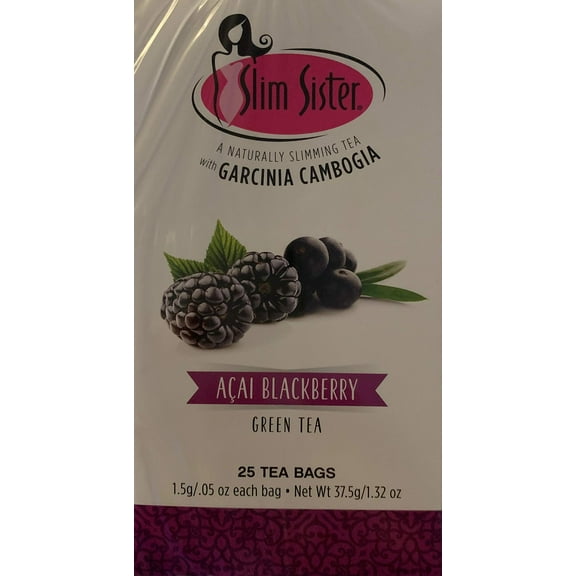 Acai Blackbery Naturally Slimming Green Tea With Garcinia Cambogia, Box Of 25 Tea Bags
