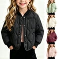 thumbnail image 1 of Acaics Girls Jacket, Long Sleeve Snap Button Lightweight Padded Outerwear with Pockets for Fall Winter, 1 of 7