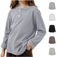 thumbnail image 1 of Acaics Girls' Long-Sleeve Layering T-Shirt: Fall Solid-Color Lightweight Modal Long-Sleeve Crew-Neck Top, Ages 0–15, 1 of 10