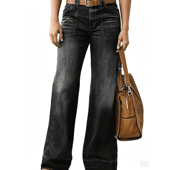 AcaicsNo Boundaries Women's Wide-Leg Jeans,40.55",40.94",41.34",41.73",42.13"Length Women's Sizes S-XXL