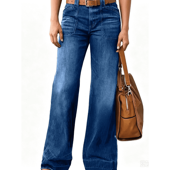 AcaicsNo Boundaries Women's Wide-Leg Jeans,40.55",40.94",41.34",41.73",42.13"Length Women's Sizes S-XXL