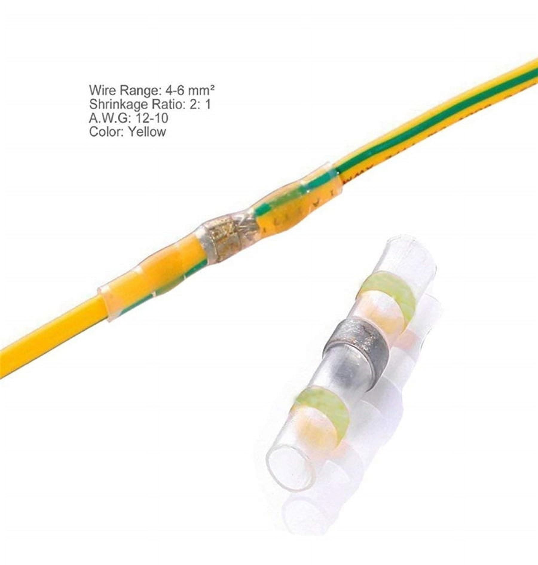 Acaige 100PCS Waterproof Solder Sleeve Heat Shrink Tube Terminal Connector 12-10AW