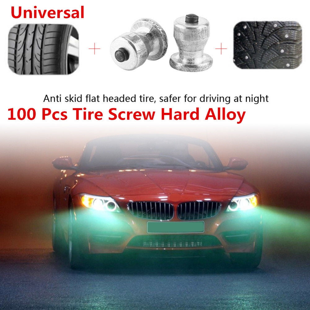 Acaige 100Pcs 8mm Car Tire Stud Screws Spikes For Auto Truck SUV Wheel ...