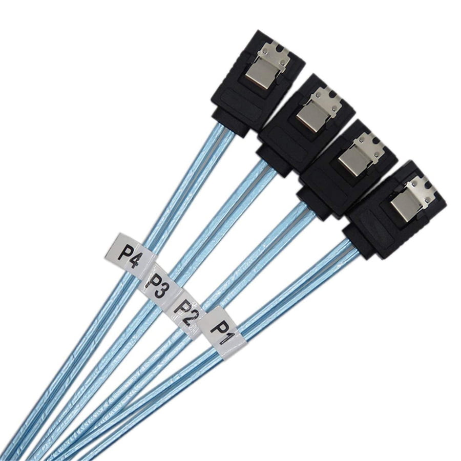 Acaige 2Pcs Sata To Sata Cable 4 Ports/Set 7 Pin Sata Sas Cable 6Gbps For Server Mining