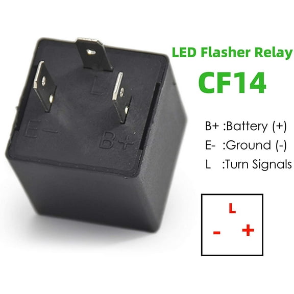 Acaige 3-Terminals Cf-14 12V Automotive Led Flasher Relay For Motorcycle Or Car Turn Signals Blinker With 0.1W-150W Led Lights