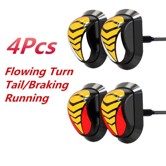 Acaige 4Pcs Motorcycle Sequential Flowing LED Turn Signal Indicator DRL Taillight Light
