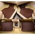 thumbnail image 1 of Acaige 4pcs Coffee Color PU Leather Auto Car Floor Mats Front Rear Liner Weather Set, 1 of 5