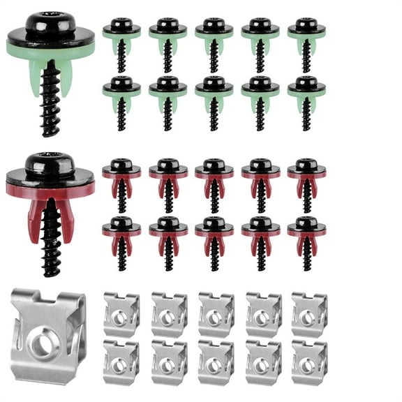 Acaige 50Pcs Engine Splash Shield Screws Bolts U-Nuts Kit For Ford C-Max Focus Mondeo