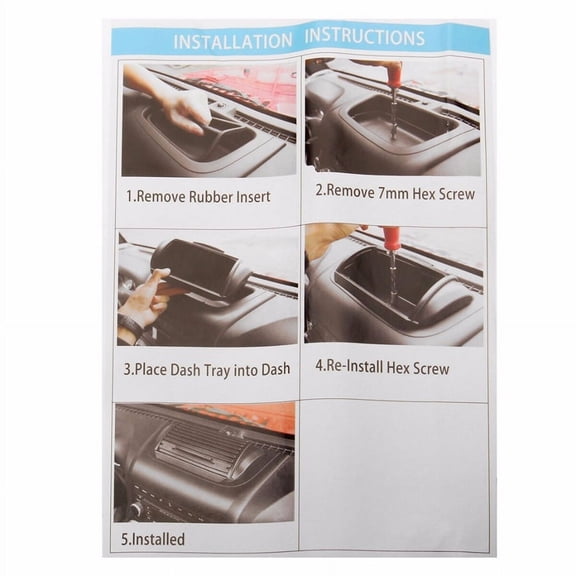 Acaige ABS Dashboard Console Storage Box Holder Fit For Jeep Wrangler & Unlimited JK 12-17