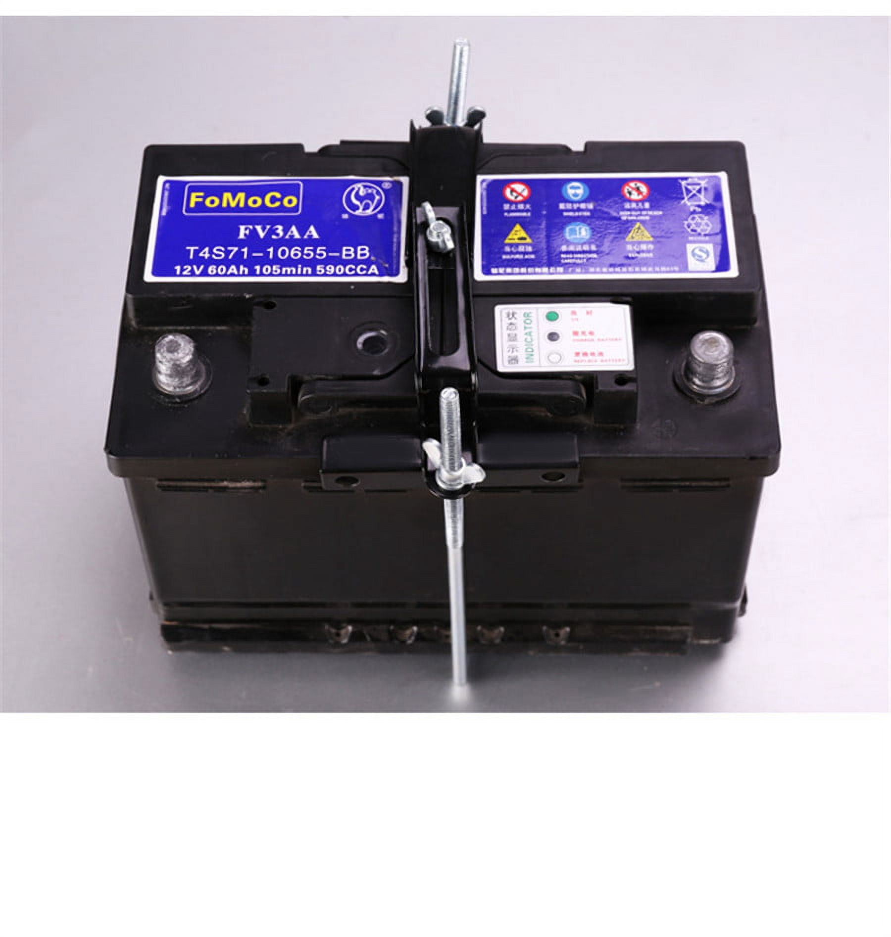 Car Storage Battery Holder Hold Down Tray Adjustable Bracket 27cm Screw Rod ABS - Foto 11