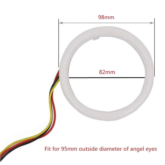 Acaige Car Headlight Drl Daytime Running Light Auto Halo Ring Angel Eyes 12V Day Light Turn Signal White Yellow Fit For 95Mm