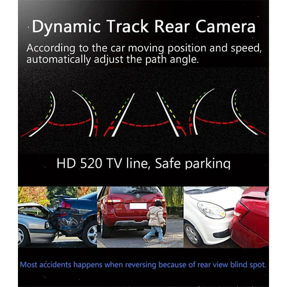 Acaige Car Intelligent Dynamic Trajectory Tracks Parking Line Rear View Camera Reverse Backup Vehicle Camera For Android Dvd Monitor