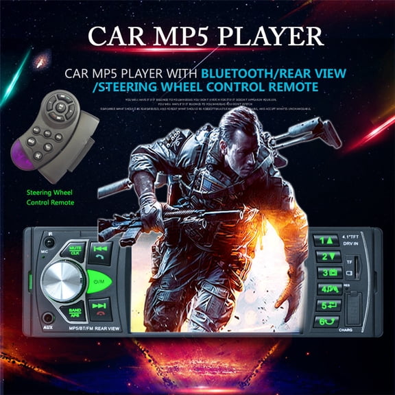 Acaige Car Radio MP5 Player USB 4.1'' HD TFT 12V Stereo Camera IN OUT FM/AUX Bluetooth