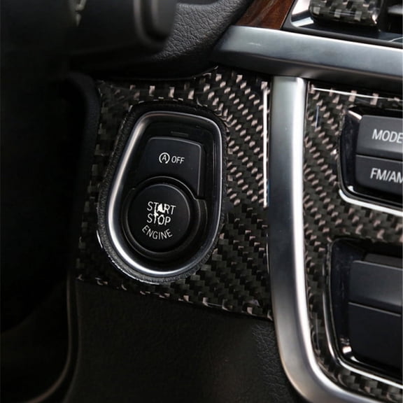 Acaige Carbon Fiber Car Start Stop Engine Button Cover Trim M Sport For BMW F30 F34 LH