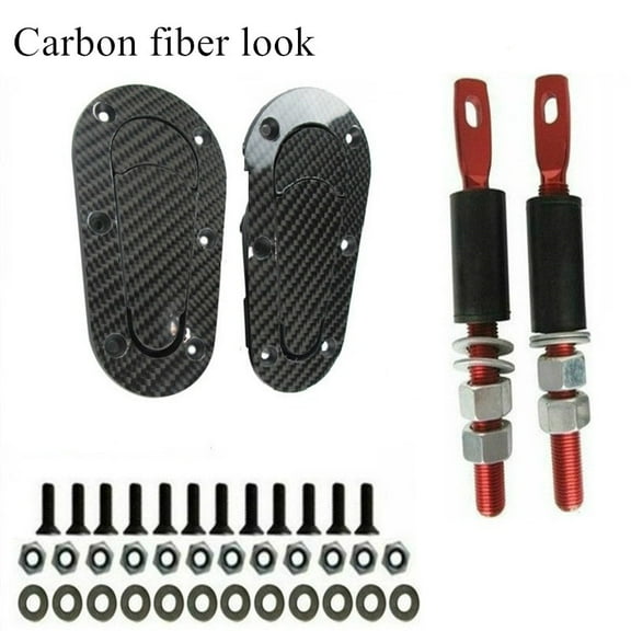 Acaige Carbon Fiber Look Racing Car Flush Mount Hood Latch Steel Pin Locking