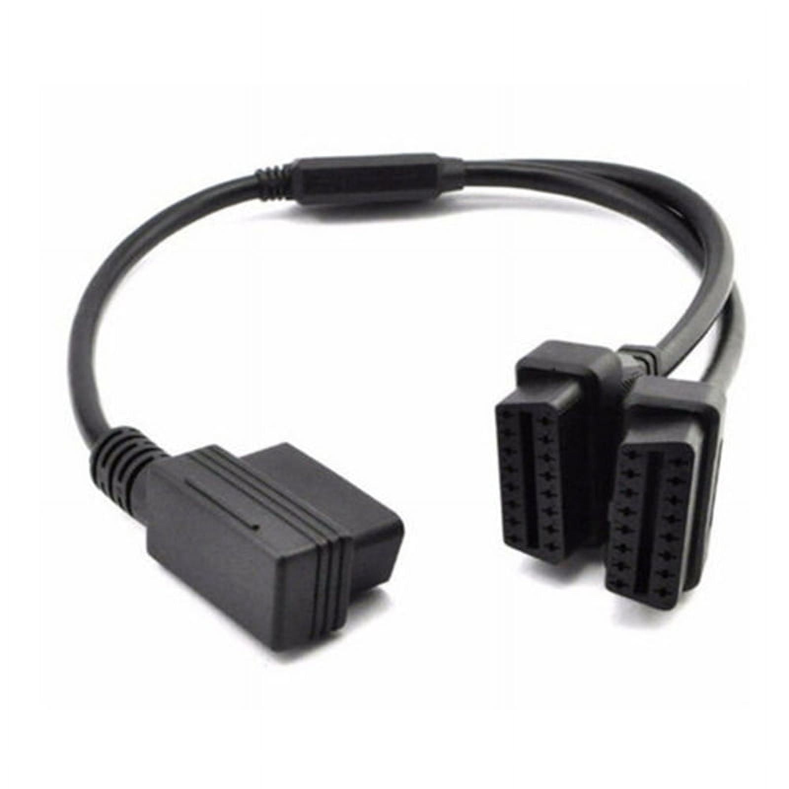 Acaige OBD 2 II 50cm 16 Pin Right Angle Y Splitter Extension Cable for ...