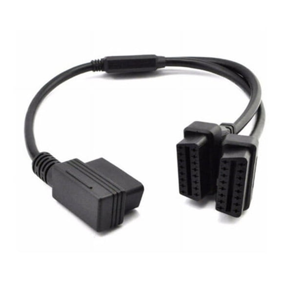 Acaige OBD 2 II 50cm 16 Pin Right Angle Y Splitter Extension Cable for Diagnostic Tool