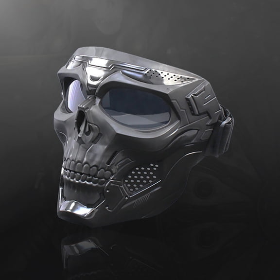 Acaige Skull Tactical Mask Halloween Full Face Protective Helmet With Goggles