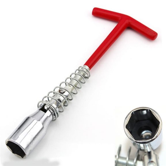 Acaige T-Handle Universal Joint Spark Plug Socket Wrench 16Mm Remover Installer Auto Car Repair Tool