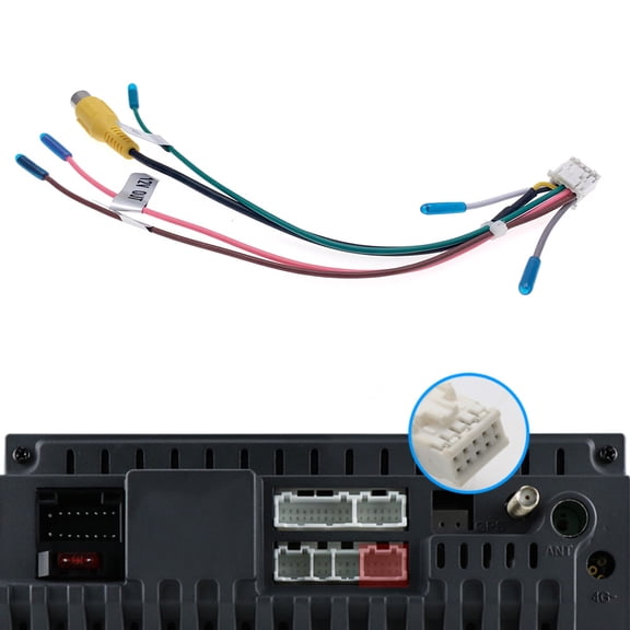 Acaigel 10 Pin Car RCA Rear View Camera Video Input Cable Adapter Wiring Connector for Android Radio